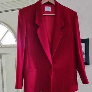 Vintage Koret Classic Red Blazer 100% Merino Wool Size Sm